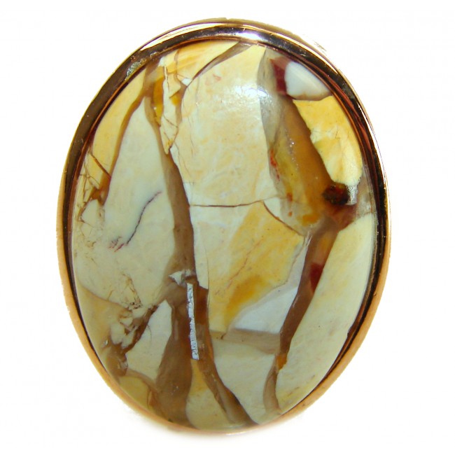 Flawless Australian Bracciated Mookaite .925 Sterling Silver Ring size 8 adjustable