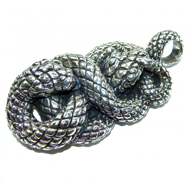 Boa Snake Marcasite .925 Sterling Silver Bali made Pendant