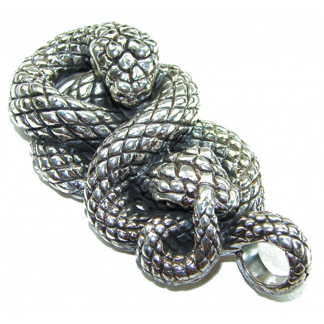 Boa Snake Marcasite .925 Sterling Silver Bali made Pendant