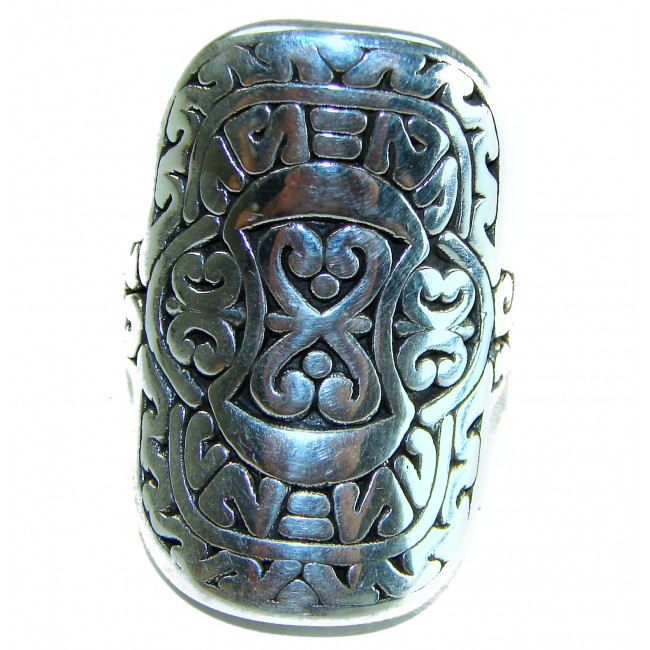 Large and Solid Bali made .925 Sterling Silver ring size 9