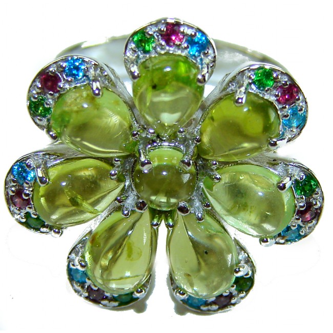 Wise Bliss Authentic Peridot .925 Sterling Silver handmade Ring s. 7 - photo 2
