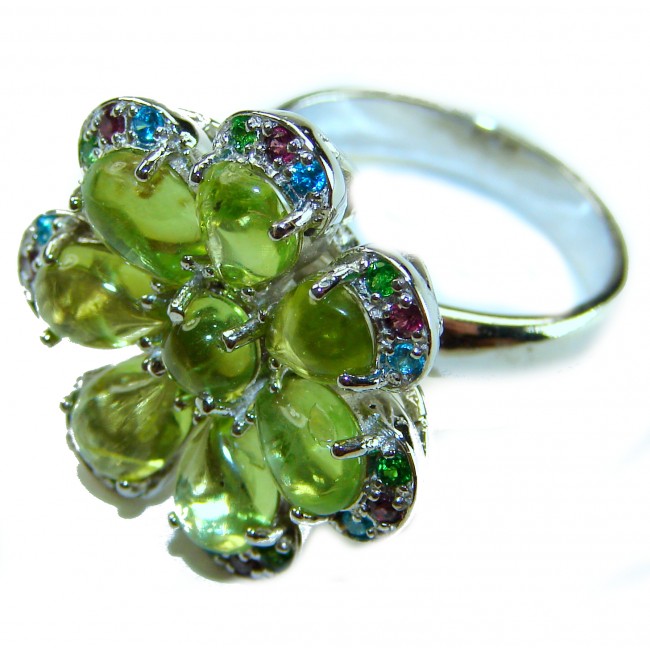 Wise Bliss Authentic Peridot .925 Sterling Silver handmade Ring s. 7 - photo 1