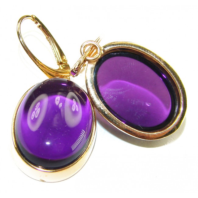 Lavender Beauty authentic 16.2 carat Amethyst 14K Gold over .925 Sterling Silver handcrafted earrings