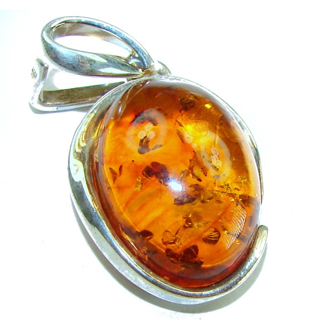 Prehistoric Authentic Baltic Amber .925 Sterling Silver beautifully handcrafted Pendant