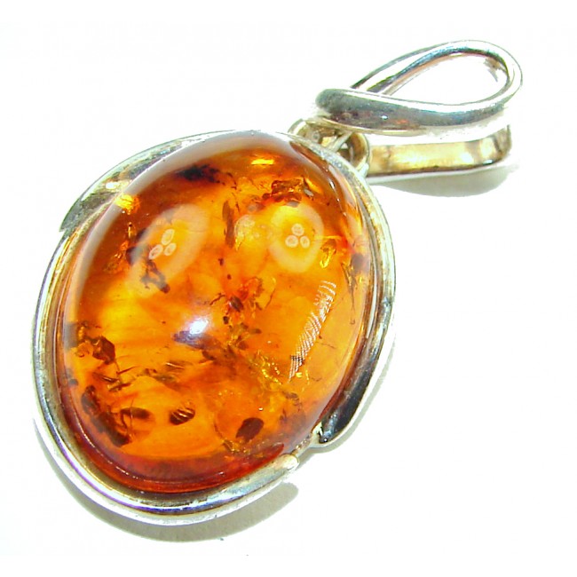 Prehistoric Authentic Baltic Amber .925 Sterling Silver beautifully handcrafted Pendant