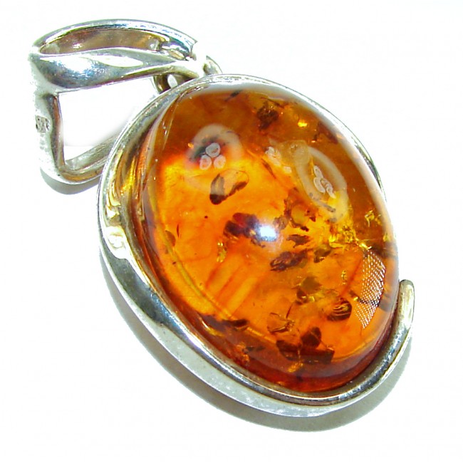Prehistoric Authentic Baltic Amber .925 Sterling Silver beautifully handcrafted Pendant