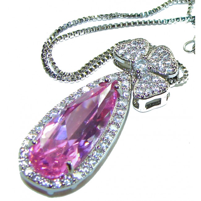 Rose des Vents 21.2 carat Pink Topaz .925 Sterling Silver handcrafted necklace