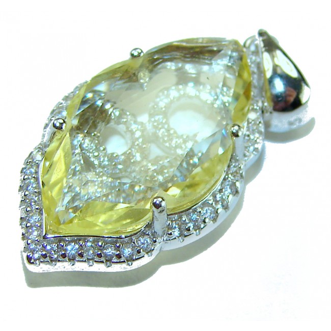 Divine Beauty 10.5 carat Lemon Quartz .925 Sterling Silver Handcrafted .925 Sterling Silver handcrafted pendant