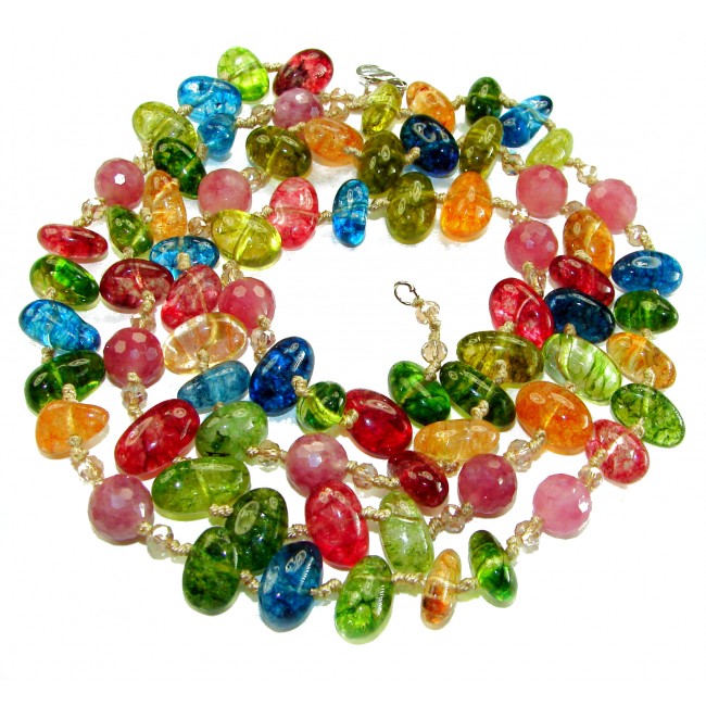 Infinity authentic 114.5 carat Brazilian Tourmaline .925 Sterling Silver handcrafted necklace