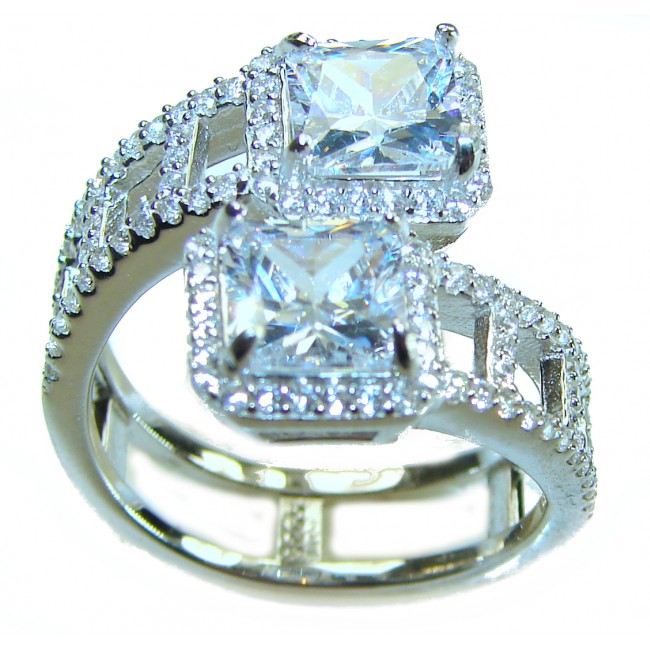 Allure Natural 11.2 carat White Topaz .925 Sterling Silver handcrafted Ring s. 8 - photo 2