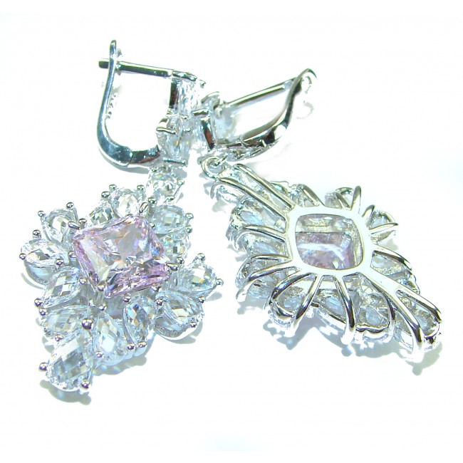 Isabella - Light Pastel 14.9 carat Kunzite .925 Sterling Silver handcrafted earrings