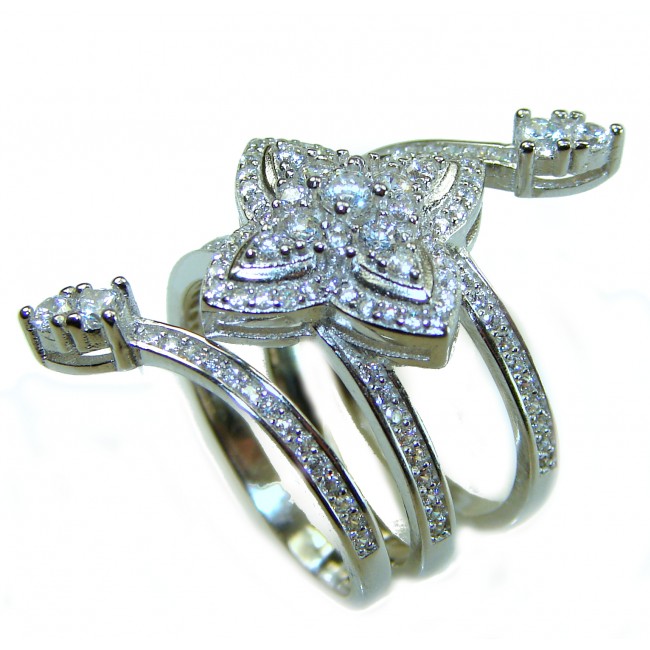 Allure Natural 11.2 carat White Topaz .925 Sterling Silver handcrafted Ring s. 6 1/4 - photo 1