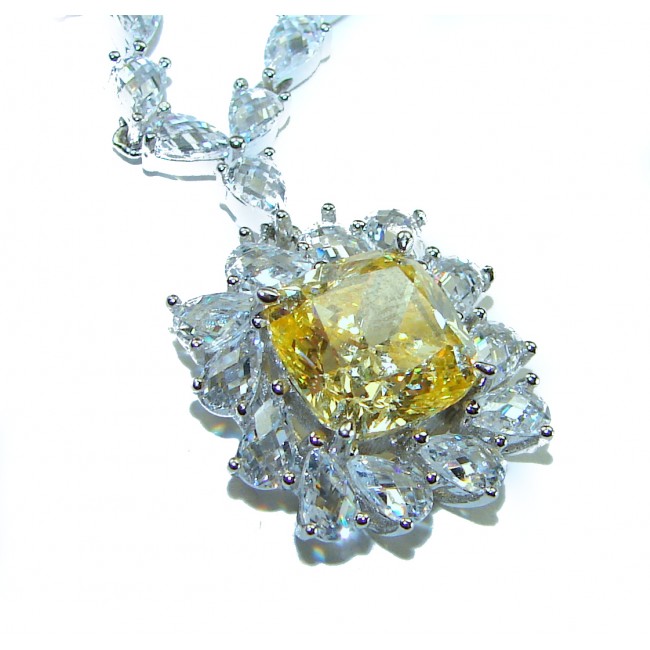 Luxurious Golden - yellow Montana Sapphire .925 Sterling Silver handcrafted Statement Necklace