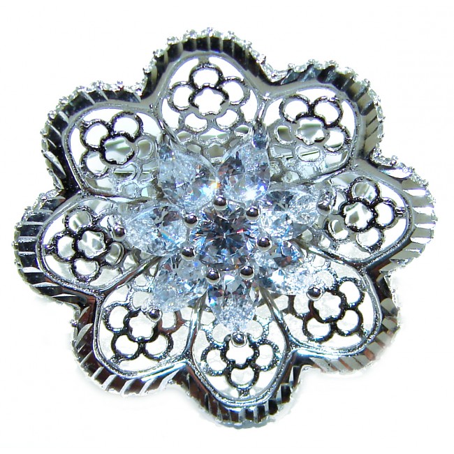 Aphrodite - 2.6 carat White Topaz .925 Sterling Silver handcrafted ring size 7 - photo 2