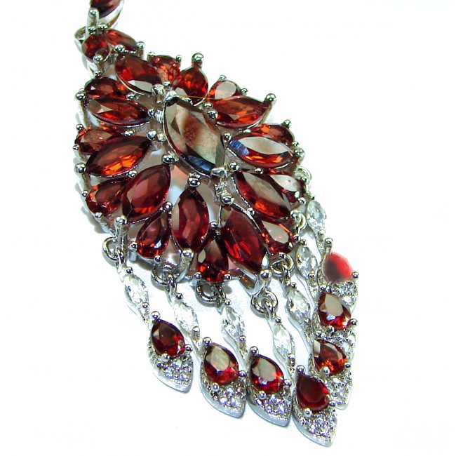 Red Royalty Authentic 185.5 carat authentic Tanzania Garnet .925 Sterling Silver brilliantly handcrafted necklace