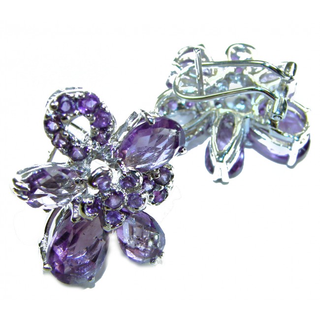 Purple Spring 29.5 carat Authentic African Amethyst . .925 Sterling Silver handcrafted earrings