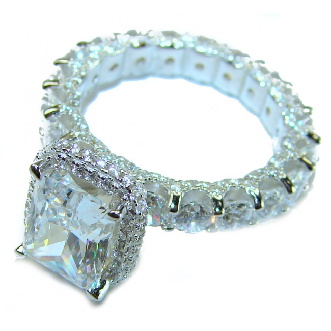 Pure Celestial Energy Natural 10.4 carat White Topaz .925 Sterling Silver handmade Statement Ring size 7 - photo 1