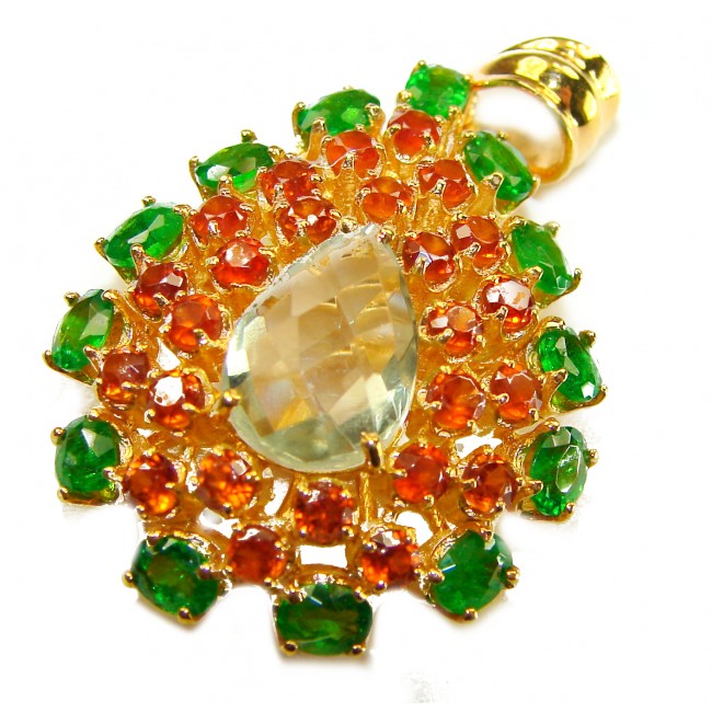 Giovanna - Authentic 39.9 carat Brazilian Citrine .925 Sterling Silver dipped in 18K Gold handcrafted Pendant