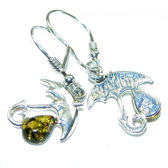 Umbrellas Genuine Baltic Amber .925 Sterling Silver handcrafted Earrings