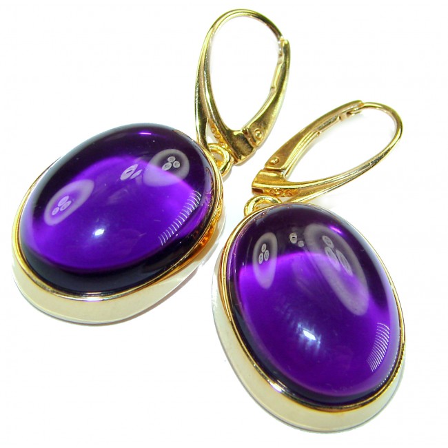 Lavender Beauty authentic 16.2 carat Amethyst 14K Gold over .925 Sterling Silver handcrafted earrings
