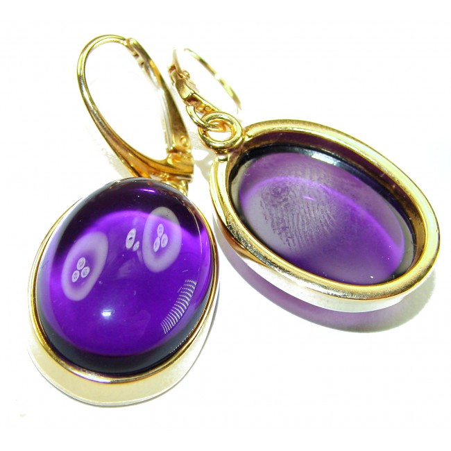 Lavender Beauty authentic 16.2 carat Amethyst 14K Gold over .925 Sterling Silver handcrafted earrings