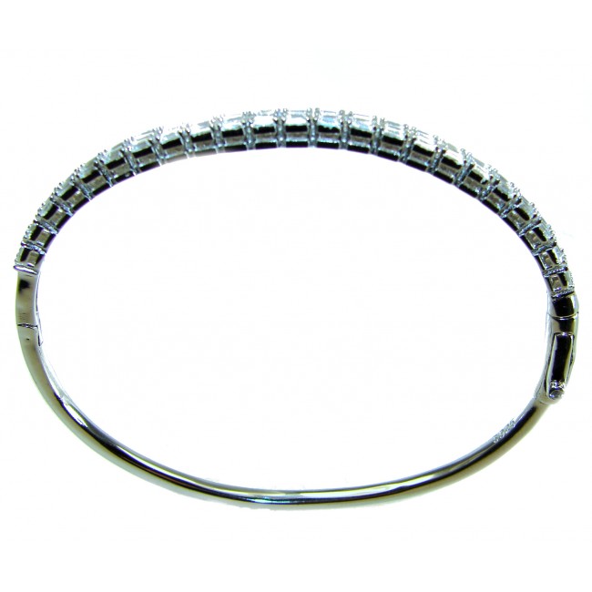 Precious Genuine 10.5 carat White Topaz .925 Sterling Silver handcrafted Bracelet - photo 2