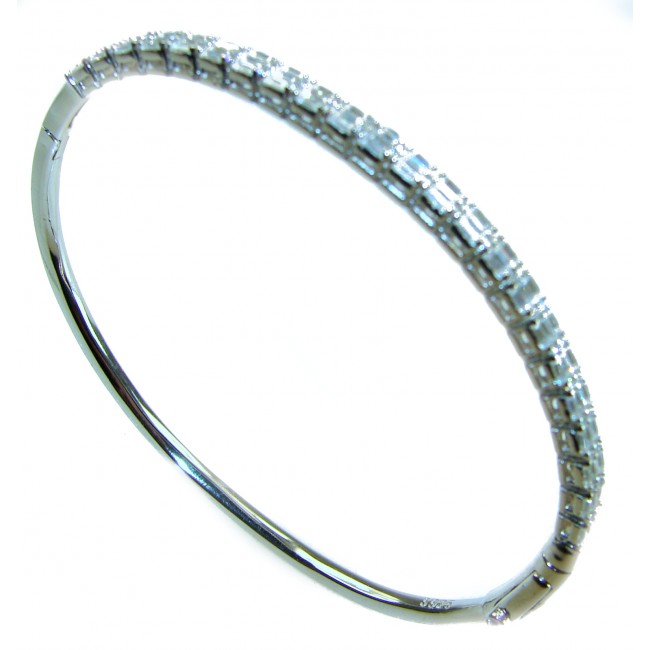 Precious Genuine 10.5 carat White Topaz .925 Sterling Silver handcrafted Bracelet - photo 1