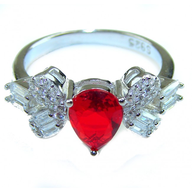 Natural 4.5 carat Ruby .925 Sterling Silver handmade Statement Ring size 6 1/4 - photo 2