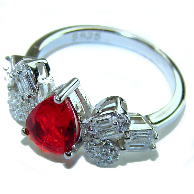 Natural 4.5 carat Ruby .925 Sterling Silver handmade Statement Ring size 6 1/4 - photo 1