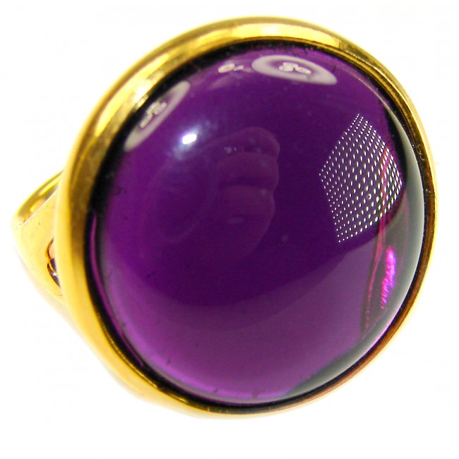 Purple Royalty 20.5 carat Amethyst .925 Sterling Silver dipped in 18K Gold over Handcrafted Ring size 7