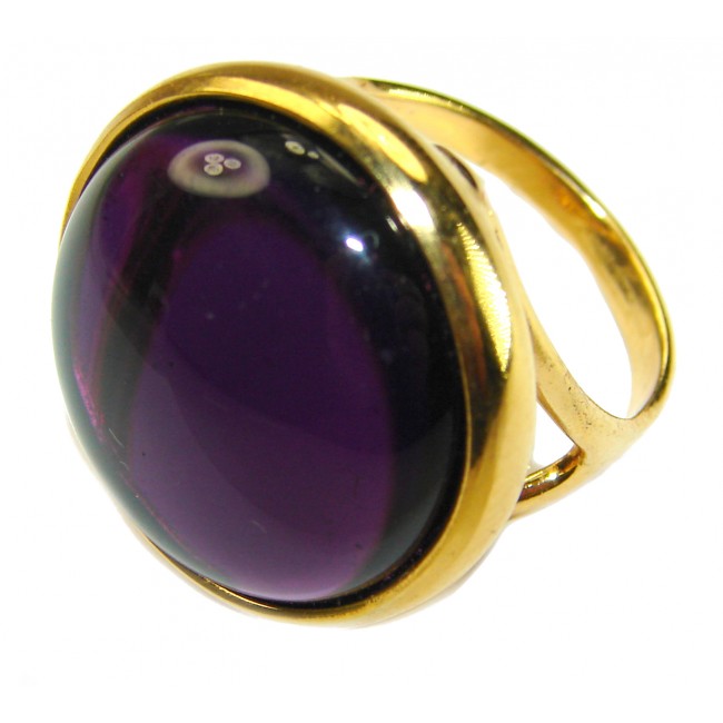 Purple Royalty 20.5 carat Amethyst .925 Sterling Silver dipped in 18K Gold over Handcrafted Ring size 7