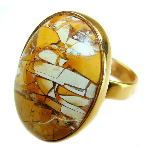 Flawless Australian Bracciated Mookaite .925 Sterling Silver Ring size 8 adjustable