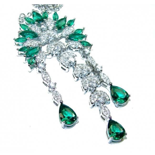 Giovanna - Authentic 25.9 carat Colombian Emerlad .925 Sterling Silver handcrafted Statement necklace