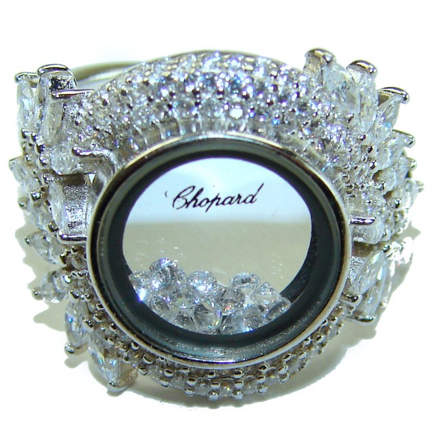 Floating Memories 12.5 carat White Topaz .925 Sterling Silver Handcrafted Ring size 6 1/4 - photo 2