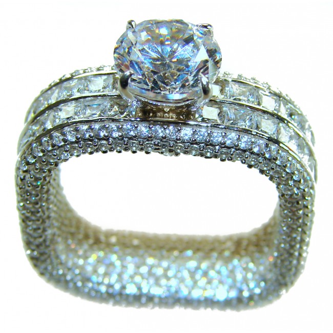 Snow Queen- 25.6 carat White Topaz .925 Sterling Silver handcrafted ring size 8 - photo 3