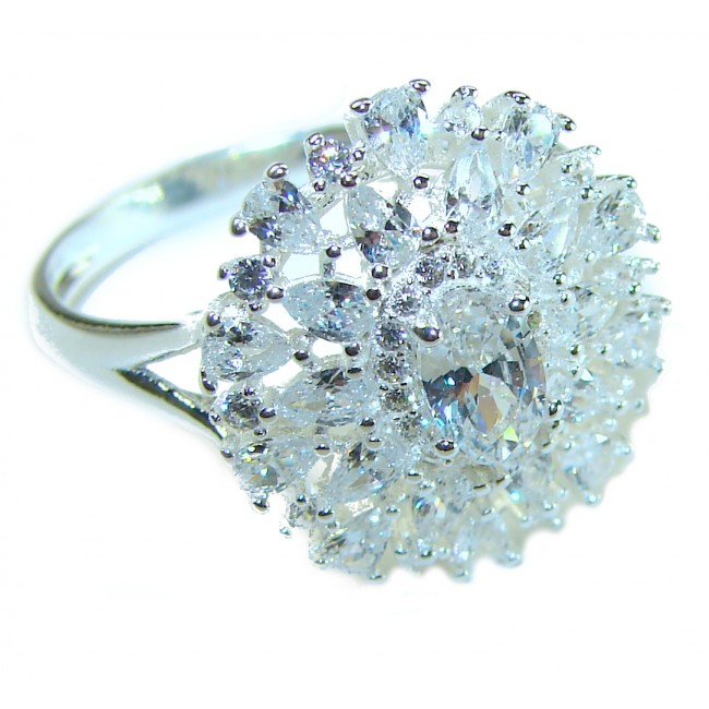 Art Deco 11.2 carat White Topaz .925 Silver handcrafted Cocktail Ring s. 9 - photo 3