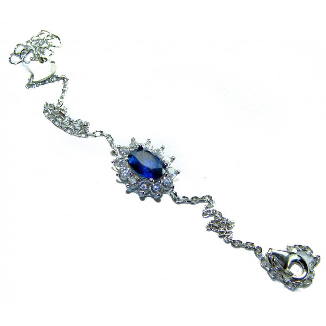 Tiffany 8.2 carat authentic Sapphire .925 Sterling Silver handcrafted Statement Bracelet