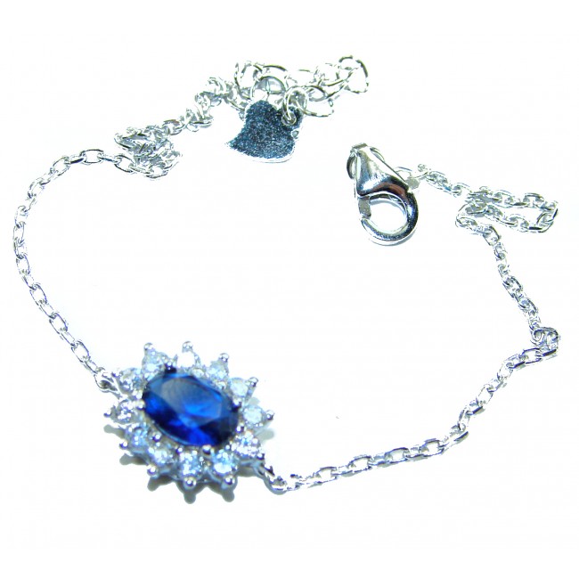 Tiffany 8.2 carat authentic Sapphire .925 Sterling Silver handcrafted Statement Bracelet