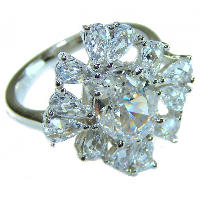 Queen 16.2 carat White Topaz .925 Silver handcrafted Cocktail Ring s. 9 - photo 4