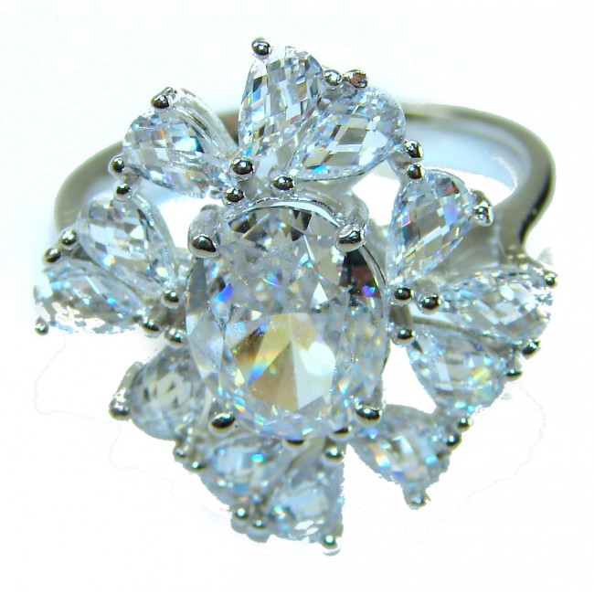 Queen 16.2 carat White Topaz .925 Silver handcrafted Cocktail Ring s. 9 - photo 3