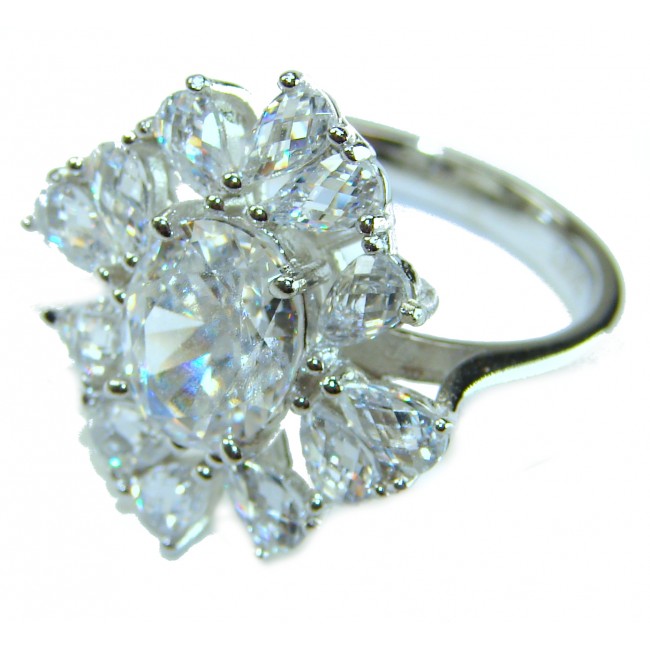 Queen 16.2 carat White Topaz .925 Silver handcrafted Cocktail Ring s. 9 - photo 2