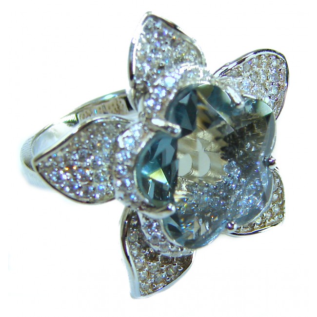 Splendid 10.5 carat Tanzanite .925 Sterling Silver handcrafted Ring size 6