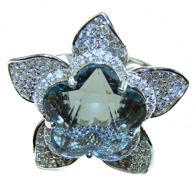 Splendid 10.5 carat Tanzanite .925 Sterling Silver handcrafted Ring size 6