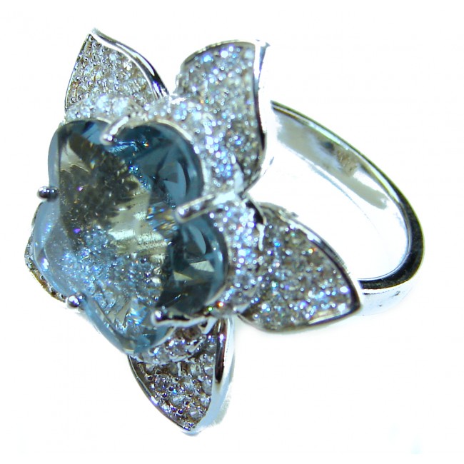 Splendid 10.5 carat Tanzanite .925 Sterling Silver handcrafted Ring size 6