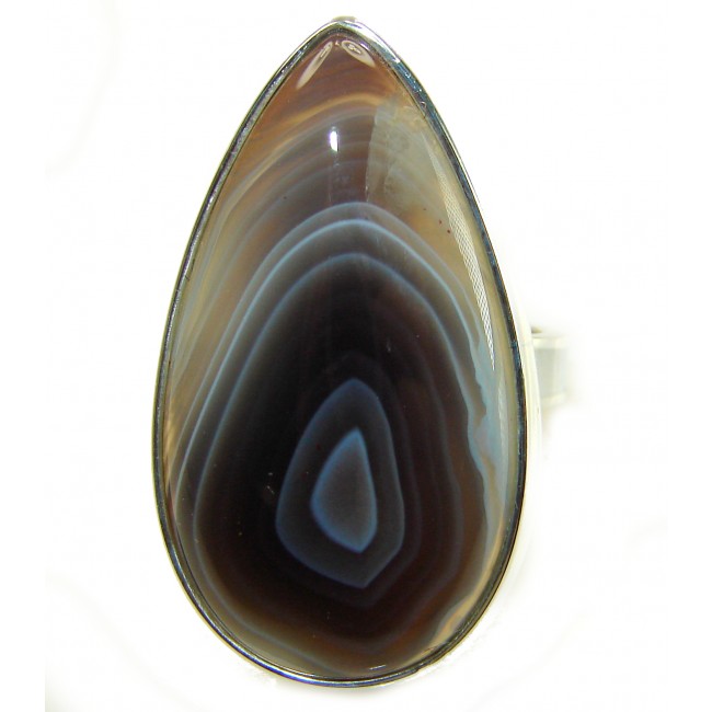 Sahara Dune Top Quality Botswana Agate .925 Sterling Silver handcrafted Ring s. 8 adjustable