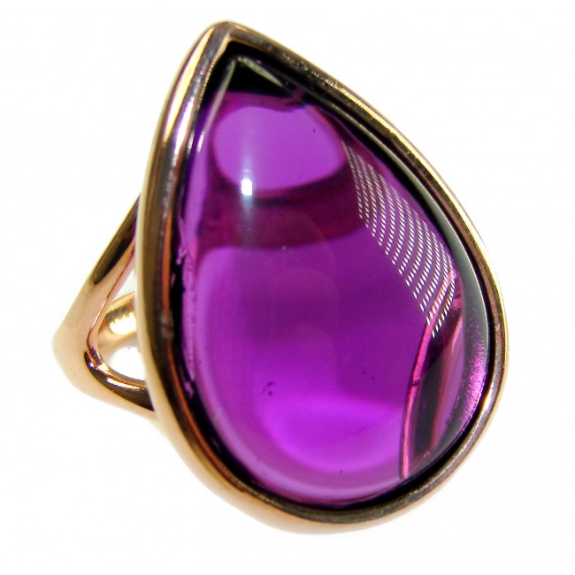 Purple Royalty 25.5 carat Amethyst .925 Sterling Silver dipped in 18K Gold over Handcrafted Ring size 8 1/4