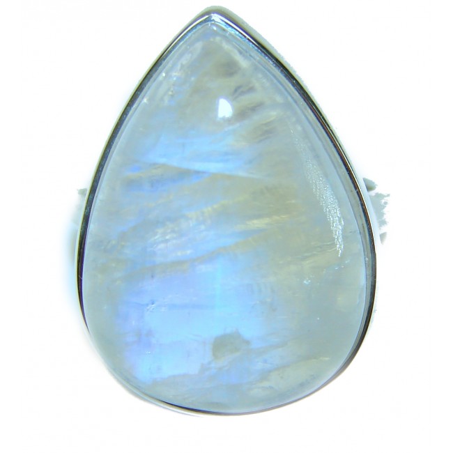 Top quality Rainbow Moonstone .925 Sterling Silver handmade ring s. 7 1/4