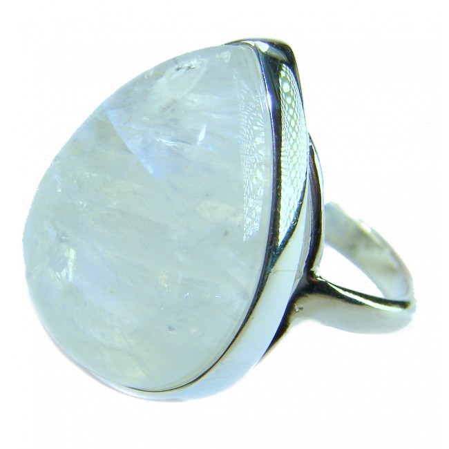 Top quality Rainbow Moonstone .925 Sterling Silver handmade ring s. 7 1/4