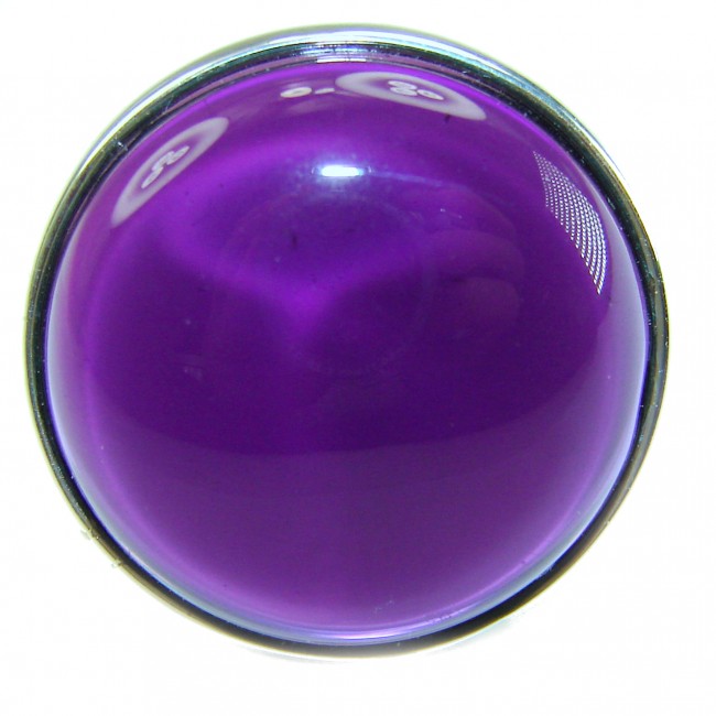 Purple Royalty 20.5 carat Amethyst .925 Sterling Silver Handcrafted Ring size 7 adjustable - photo 2