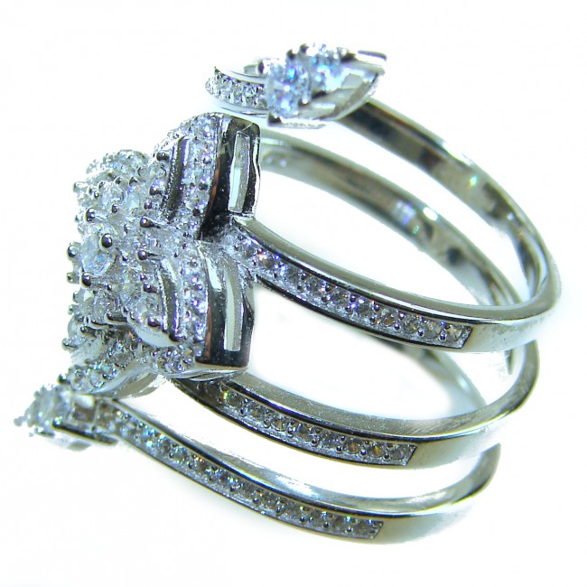 Allure Natural 11.2 carat White Topaz .925 Sterling Silver handcrafted Ring s. 7 - photo 1